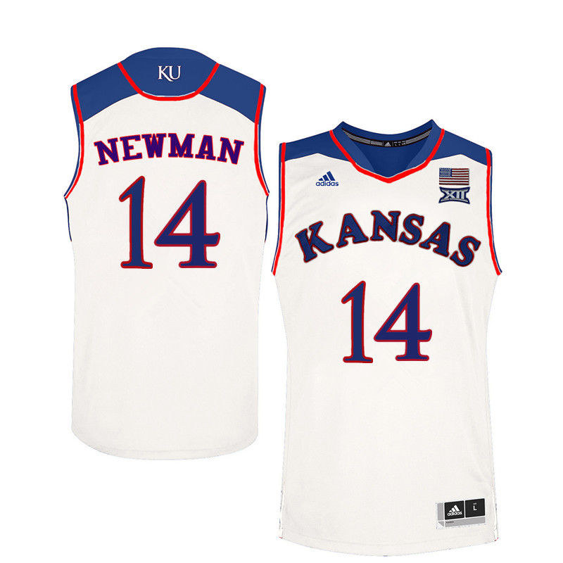 Men Kansas Jayhawks #14 Malik Newman College Basketball Jerseys-White